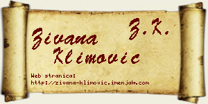 Živana Klimović vizit kartica